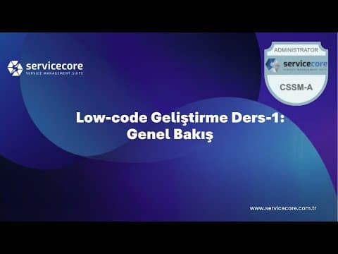 Low-code Form Tasarımı ile Özel Alanlar video önizlemesi